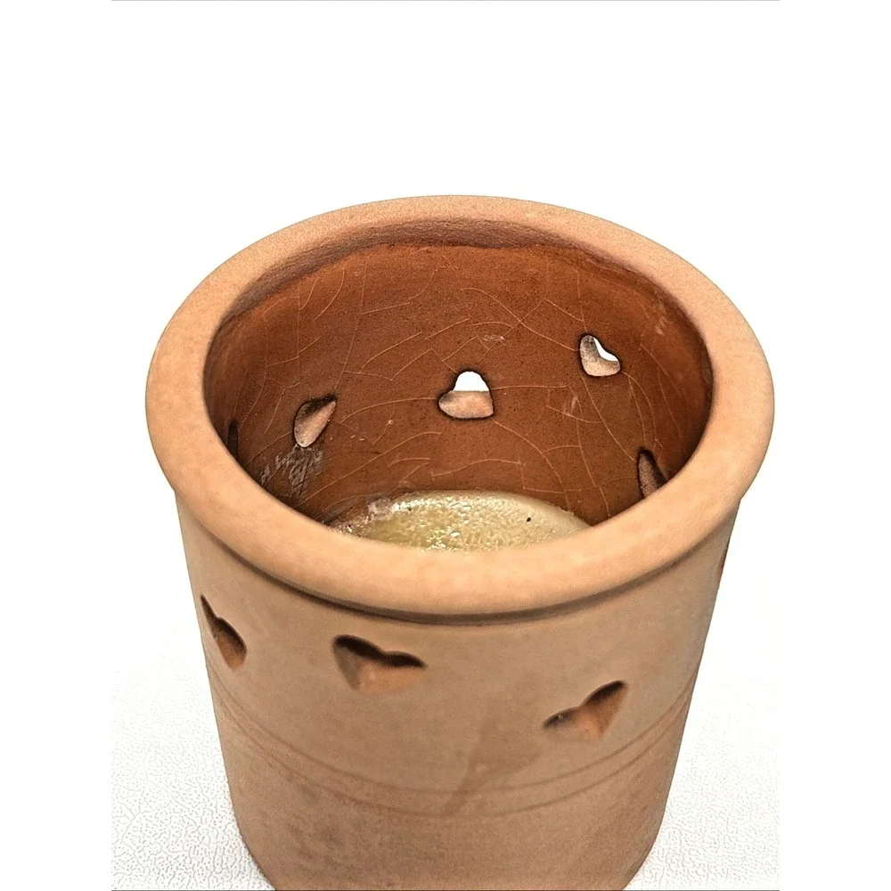 Mary Emmerling Collection Terracotta Container Heart‎ Cutout Rare Taiwan Rare